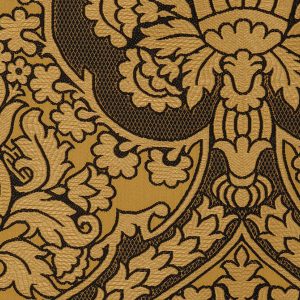 Tessuto Damascato Disegno Crevelli Colore Jet Black