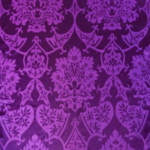 Tessuto Damascato Disegno Gothic Colore Royal Purple
